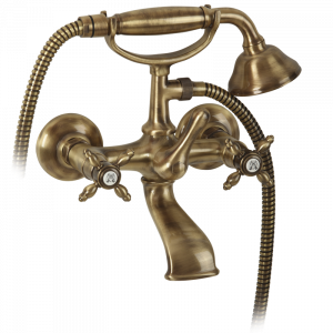 Gruppo vasca esterno con flessibile cm 150 e doccia duplex