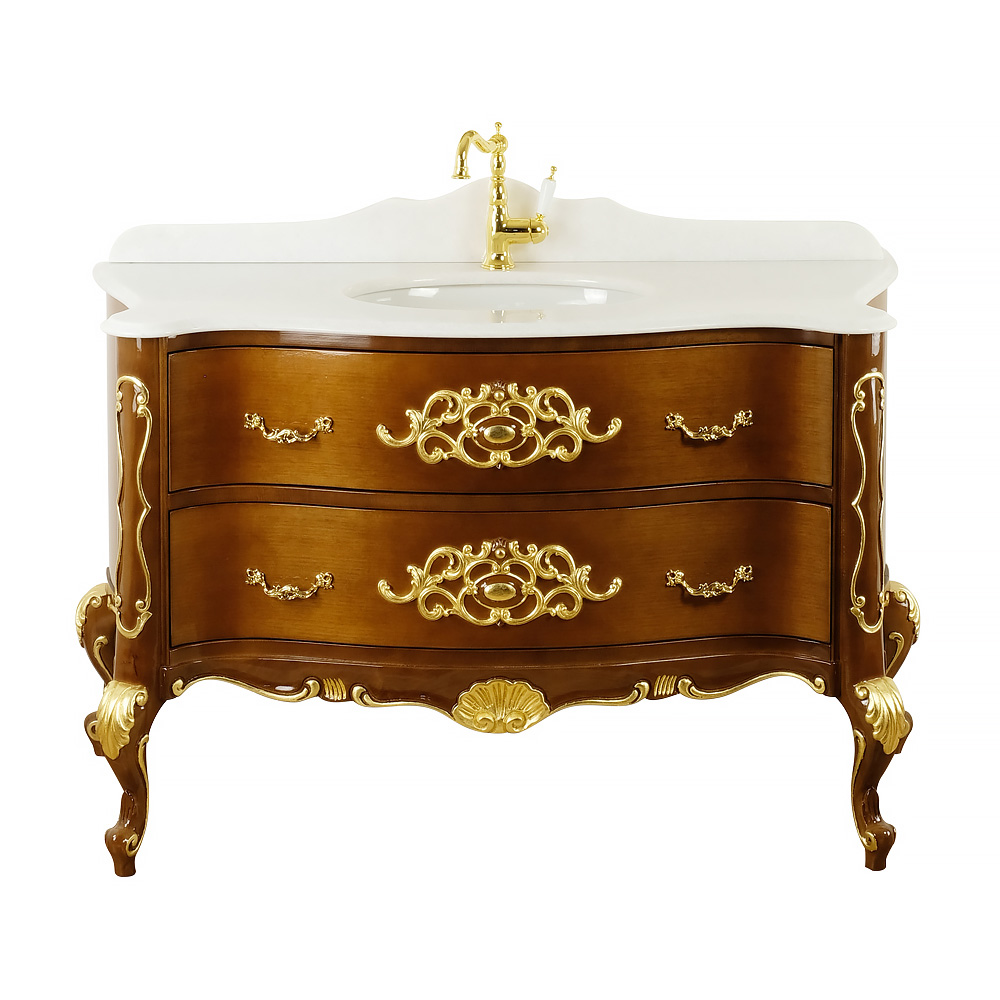 Комплект мебели, L139 cm, Virginia, цвет: орех светлый, декор: золото