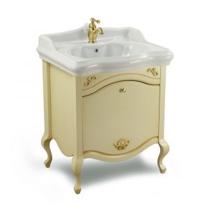 Base per lavabo, lavabo consolle per mobile, L70 cm, Decape Sabbia, Impero