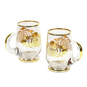 GOLDEN BEER Bicchiere di birra 500ml, set di 2 pezzi cristallo / decor oro 24K